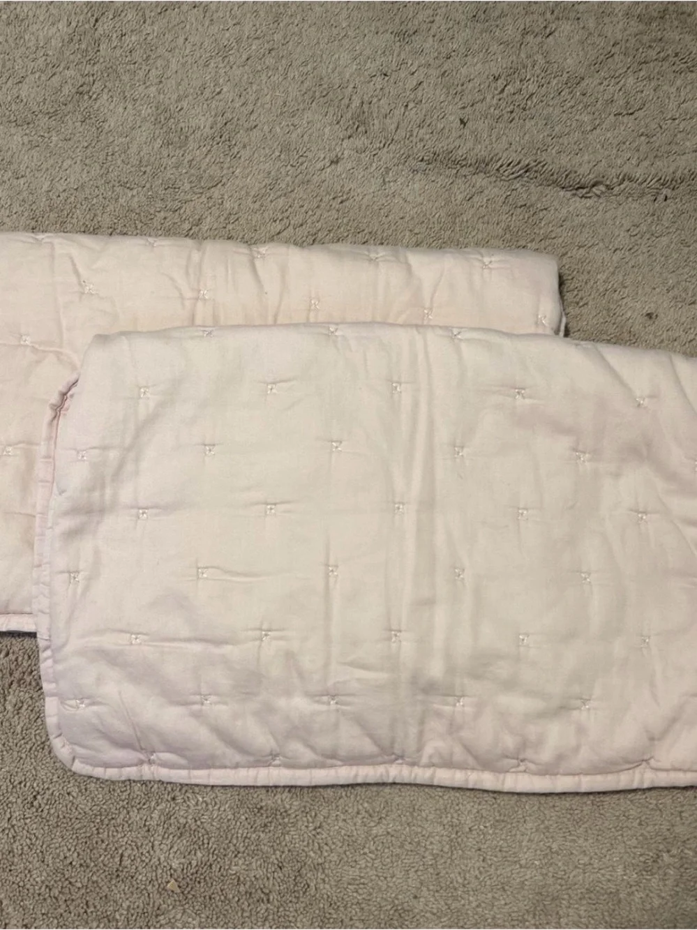 Soft Light Pink Quilted Pillow Shams - Home Bedding